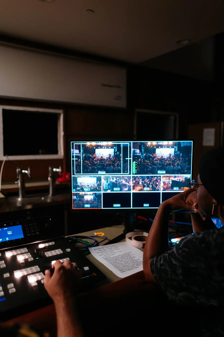 Multiview monitors cutting the Stones Throw show